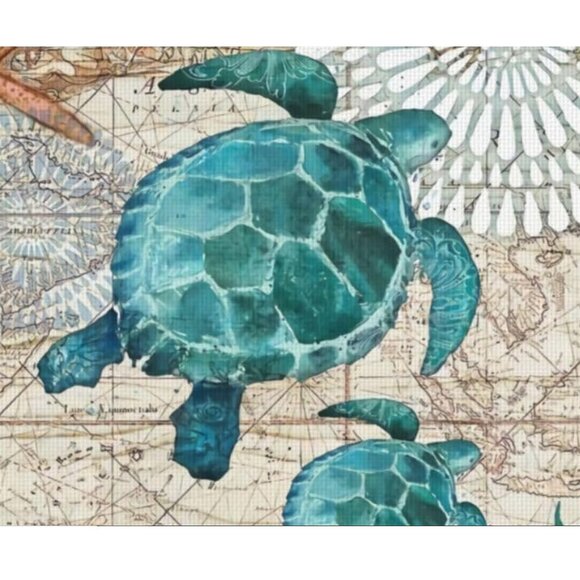 Beach Placemats 8pc Sea Turtle Table Decor Nautical Coastal Dining Decorations - Picture 9 of 14